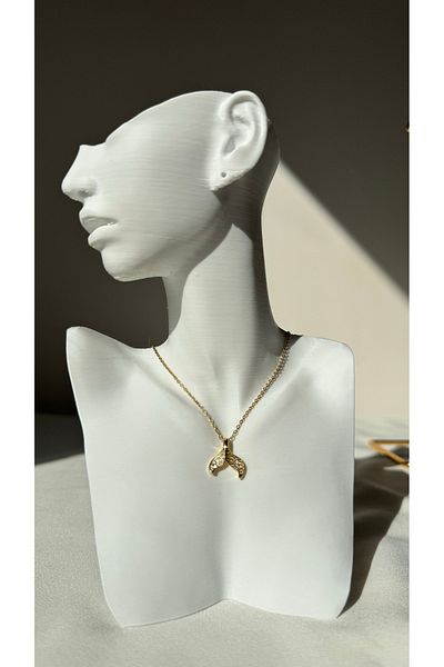 Ebru Atelier Non-Tarnish Steel Mermaid Tail Fishtail Necklace