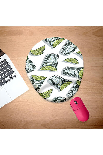 UcuruStore Πράσινο οβάλ μαξιλαράκι ποντικιού με σχέδιο λεμόνι και στήριγμα κα...