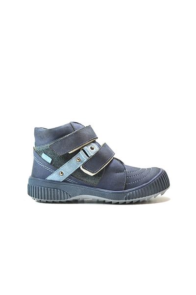 Onlo Ayakkabı PT.910 Pantofi ortopedici pentru băieți, din piele naturală, albastră, cu velcro