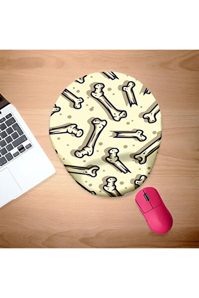 UcuruStore Σπασμένα Οστά Οβάλ Μαξιλαράκι Ποντικιού με Στήριγμα Καρπού