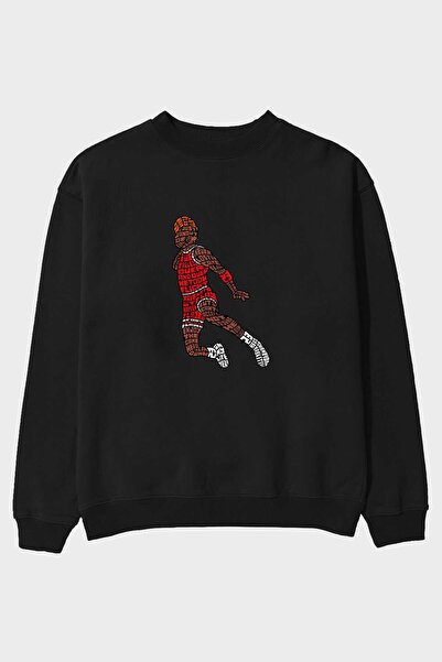 Ankhises Slamdunk Front Štampano Crna Oversize kroj Dukserica Muškarci Žene o...