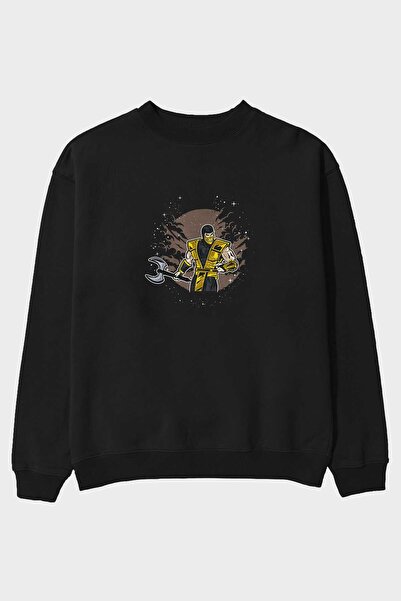 Ankhises SCORPION Front Štampano Crna Oversize kroj Dukserica Muškarci Žene o...