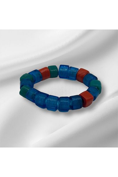 Hobimos Bodrum Square Glass Bead Bracelet