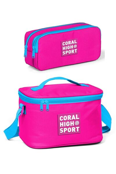Coral High Sportski neon roze set za ishranu i olovku Torba u 1 za školu