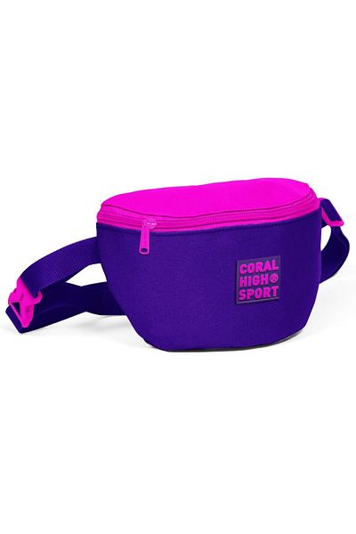 Coral High Sport Purple-Pink Two-Compartment Waist Bag