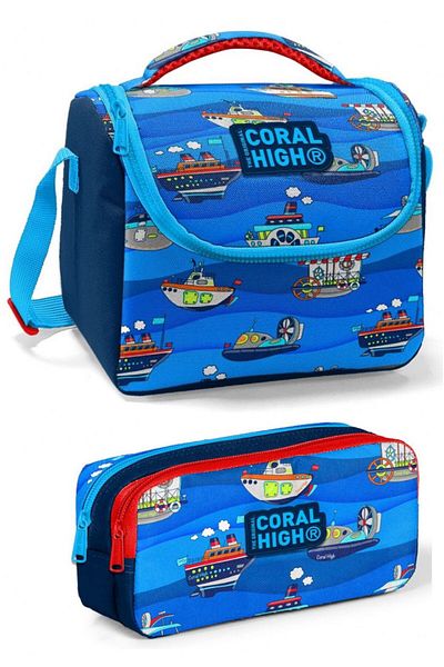 Coral High Set cutie de prânz pentru băieți Blue Deni Under Ship