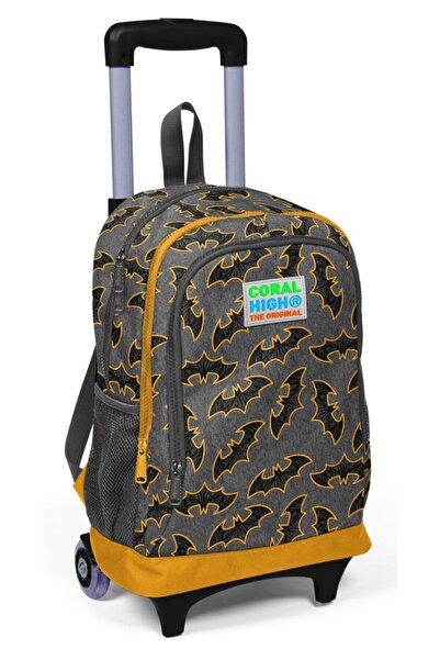 Coral High Yarasa Baskılı Işıklı Tekerlekli Çekçek Okul Çantası - Erkek Çocuk
