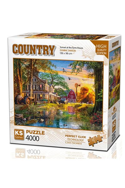 Ks Games 4000 Piece Sunset Puzzle in the Farm House