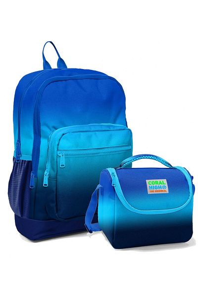 Coral High Set rucsac și geantă de prânz pentru școală primară pentru băieți - gradient bleumarin