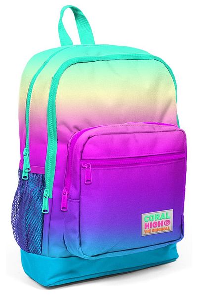 Coral High Colorful Printed Girl's Primary School Bag and Lunch Set