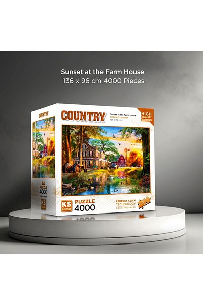 Ks Games 4000 Piece Sunset Puzzle in the Farm House