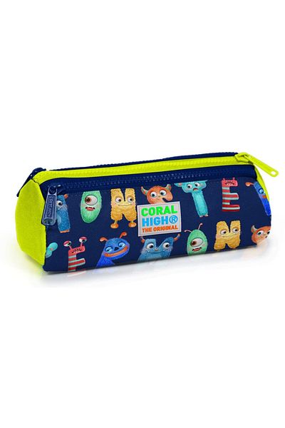 Coral High Τσάντα μολυβιού με χαριτωμένα γράμματα τυπωμένη τριών διαμερισμάτων - αγόρι