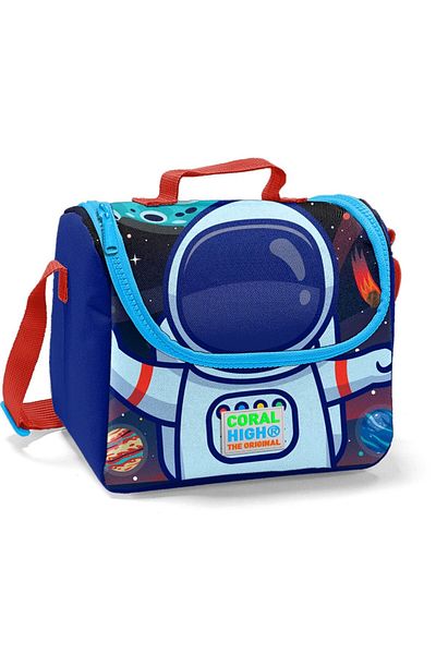 Coral High Blue Astronaut Printed Lunchbox with Thermos - Boy