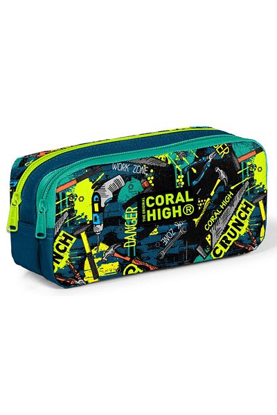 Coral High Θήκη για στυλό τσάντας με δύο διαμερίσματα για αγόρια Nefti Graffiti Wall