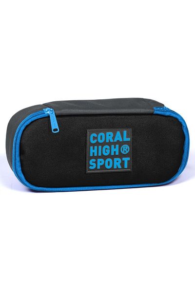 Coral High Αθλητική μαύρη γκρι οβάλ τσάντα στυλό με εσωτερική θήκη