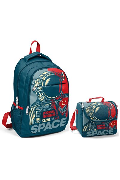 Coral High Чоловічий дитячий синій рюкзак для школи та сумка для ланчу