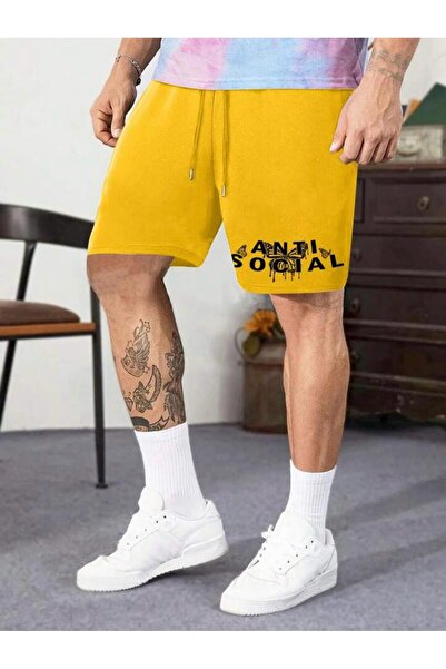 MYDARKSTYLE MYDARK NEW SEASON Men's ANTI SOCIAL PRINTED SHORTS