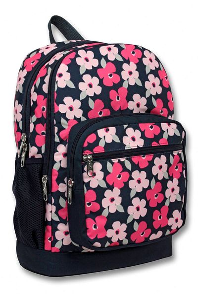ÜMİT ÇANTA Cennec Four-Eye Primary School School Backpack - Girl - Black Red Flowers