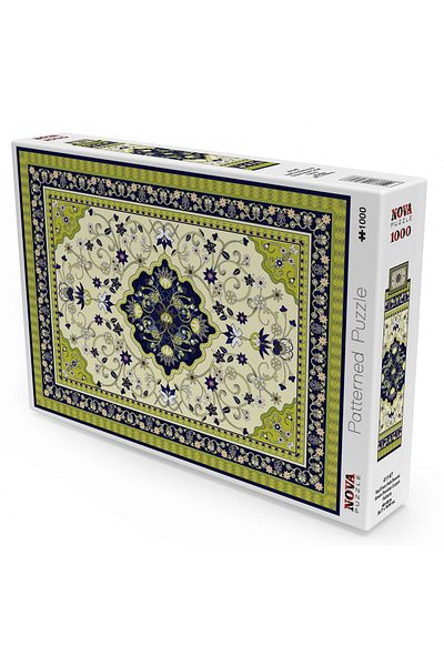 Nova Puzzle 1000 Piece Green Iranian Carpet Pattern Puzzle