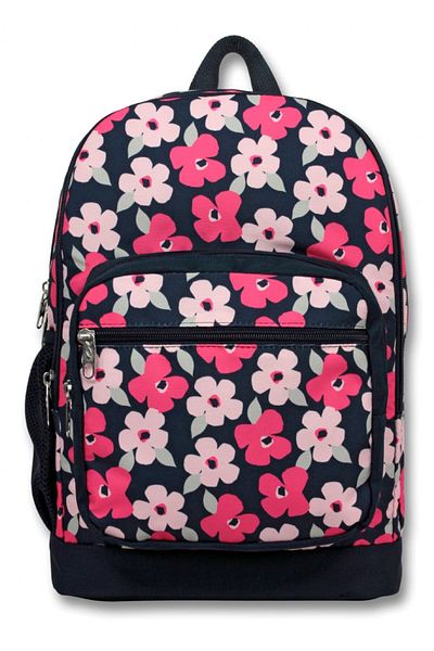 ÜMİT ÇANTA Cennec Four-Eye Primary School School Backpack - Girl - Black Red Flowers