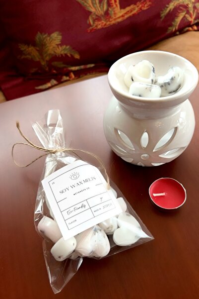Metanoyaco Lavanta Kokulu Kalp Buhurdanlık Tabletler (12 ADET) & Buhurdanlık & 1 Adet Tealight (%100 SOYA WAX)