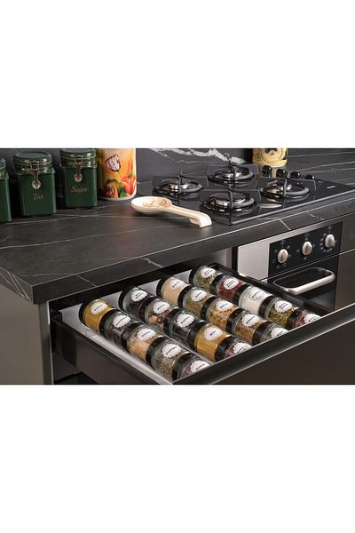 color house Spice Rack Drawer V Model Stand 4 Pieces Plexi 45 Cm Uzn 7.5 Cm Gen. (EXCLUDING JARS)