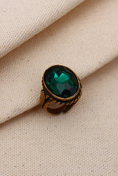 Süspüs Accessories BÜYÜK YEŞİL TAŞLI OTANTİK YÜZÜK