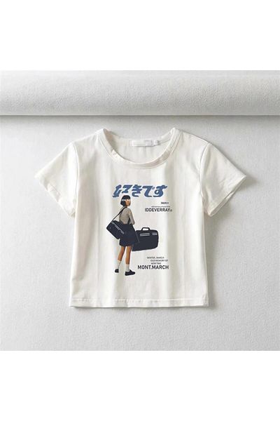 Touz Iddeverray March Printed My VISION White Crop