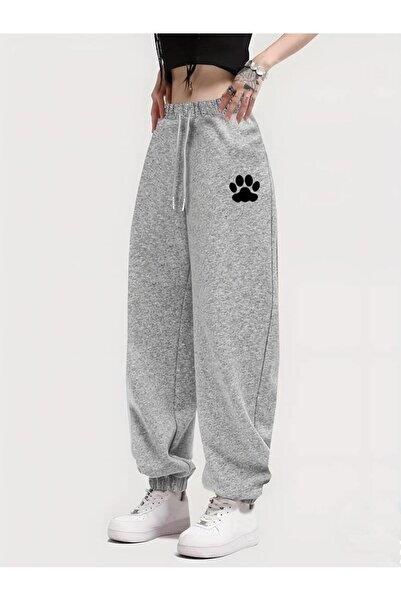 Toum بنطال رياضي رمادي للجنسين مطبوع عليه مخالب من Zolid Wear