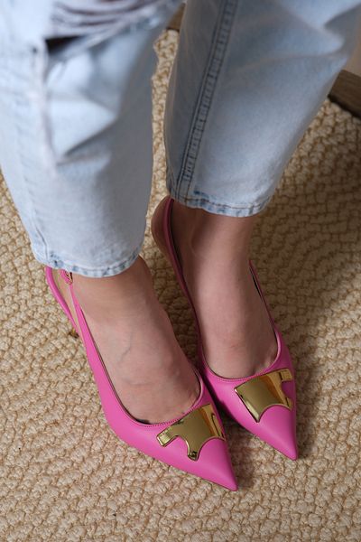 Sibel Durmaz Mina Pink Pointed Toe Stiletto Sandals