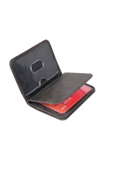 Eminsa Black Genuine Leather Card Holder