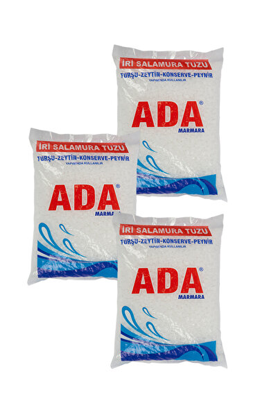 ADAMARMARA İri Salamura Tuzu, Turşu Zeytin Konserve Peynir için Tuz, 3×1500gr