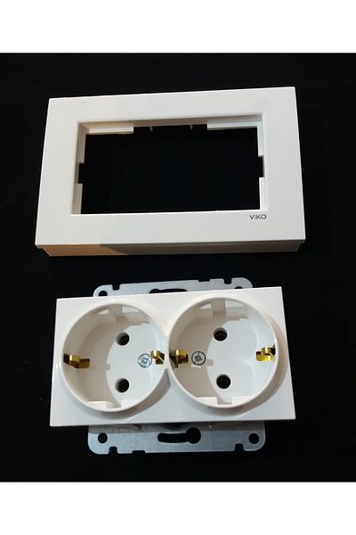 VİKO Flush mounted double grounded socket