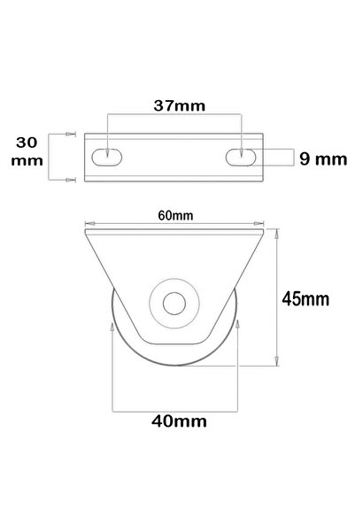 ALETÇANTAM 40mm Bilyalı Rulmanlı Kepli Makara Sürgülü Kapı Ray Tekeri