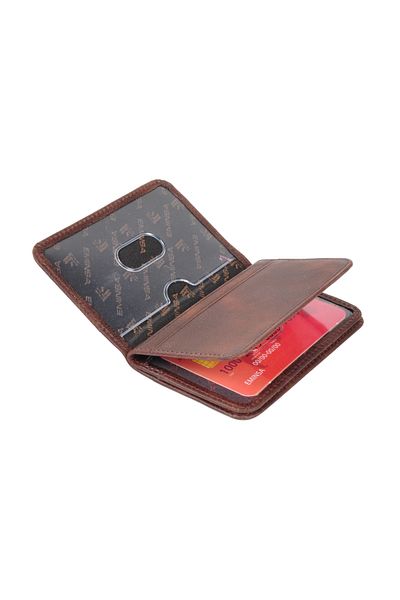 Eminsa Black Genuine Leather Card Holder