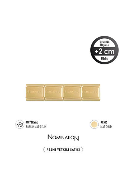 NOMİNATİON Italy Composable Klasik Paslanmaz Çelik Mat Gold Rengi Sade 4 Adet Link