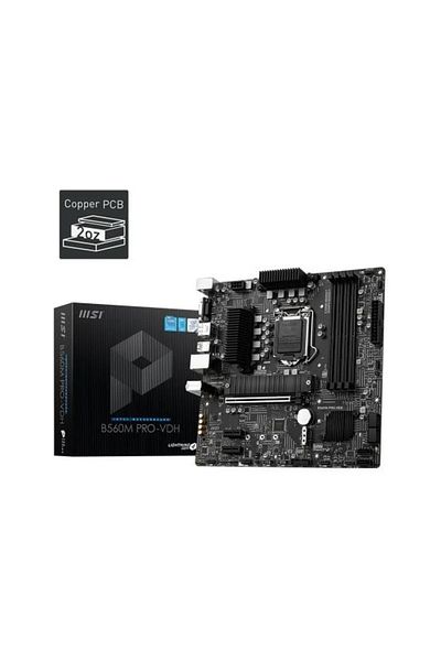 MSI انتل B560M PRO-E DDR4 4800 (OC) VGA HDMI M.2 16x 1200P USB 3.2 Gen1 (10-11الجيل)