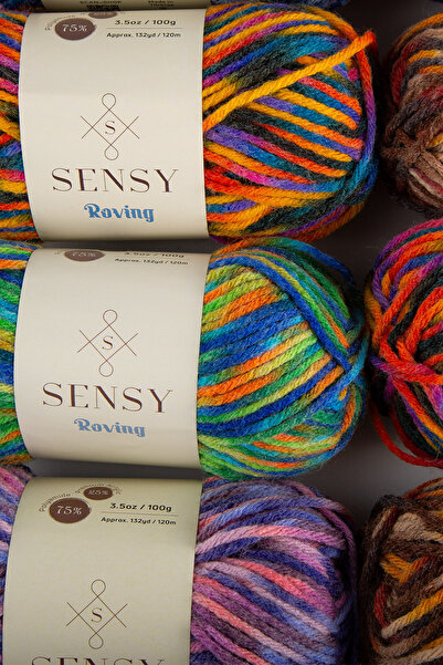 SENSY Roving Hand Knitting Yarn 5 Pieces Scarf Beanie Yarn Sweater Poncho Yarn Cardigan Yarn Wool Knitting Yarn