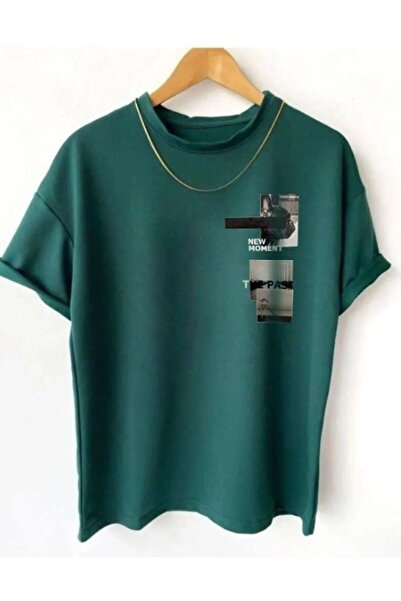 ORLONTEX Μπλουζάκι Unisex Green New Moment με στάμπα Oversize