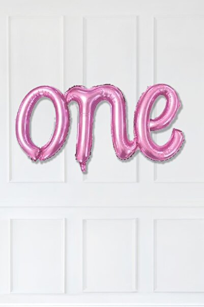 PEKSHOP One Folyo Balon PEMBE İtalik Birleşik 1 Yaş Balonu 110cm
