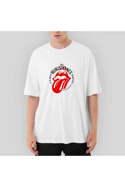Z zepplin The Rolling Stones 50 Years Oversize White T-Shirt