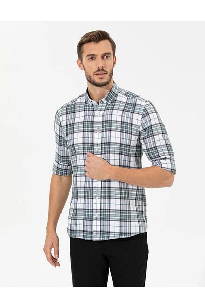 Pierre Cardin Μακρυμάνικο πουκάμισο Water Green Slim Fit