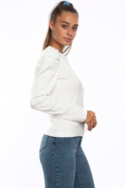 Miss Murem Watermelon Sleeve Blouse-white