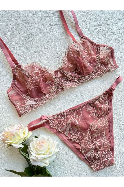 dem merys Lined, Soft Fabric, Underwire Bra Set