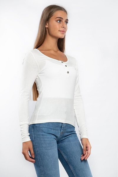 Miss Murem Button Front Blouse-white