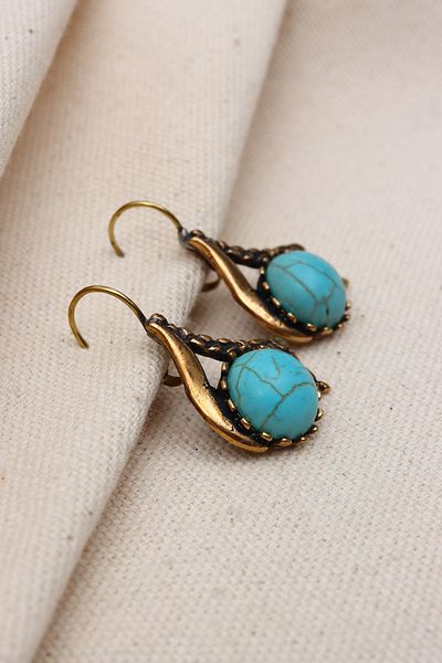 Süspüs Accessories AUTHENTIC EARRING WITH TURQUOISE STONES