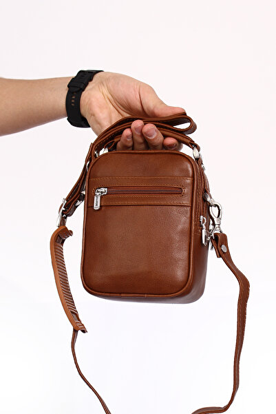 Grande 4586 100% Genuine Leather Men's Handbag Crossbody Bag Brown