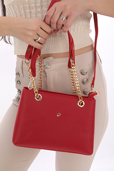 Piedra Червоний колір Золотий ланцюжок з підвіскою Сумка з великими кишенями ...