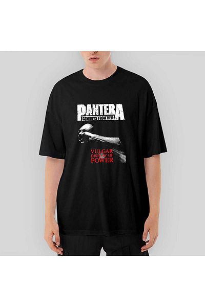 Z zepplin Pantera Vulgar Display Of Power Oversize Μαύρο T-Shirt