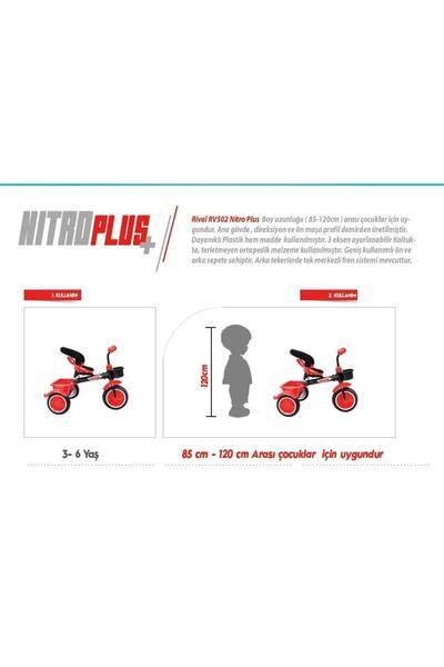 Rival Rv502 Nitro Plus 3 Tekerli Çocuk Bisikleti Eva Dolgu, Patlamaz Ses Yapmaz Çocuk Bisikleti Kırm